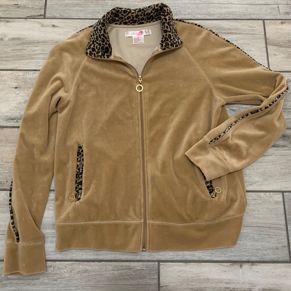 Tickled Pink by Fuda velour leopard print jacket